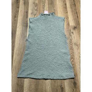 Muse Republic Clothing Top Womens Large Sage Green Popcorn Mock Neck Shell